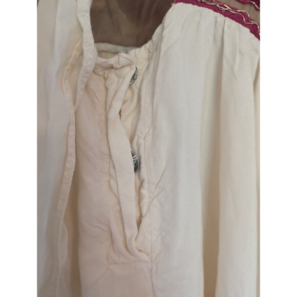 Anthropologie Zehavale Norrbotten Dress Copper Red Pink Embroidery Beaded Size 6 - Picture 8 of 11